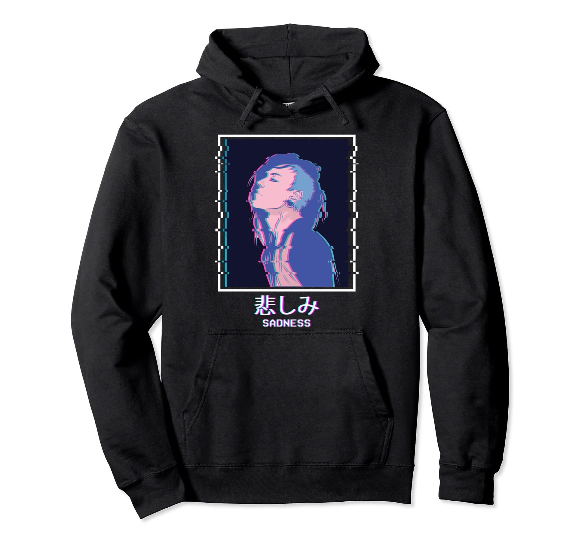 Sad Anime Punk Emo Vaporwave Hoodie - Casual Everyday Wear Men Women - T-Shirt, Sweatshirt, Hoodie