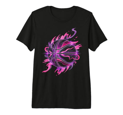 Basketball Ball Fire Basketball Player T-Shirt - Custom Art Print Unisex - T-Shirt, Sweatshirt, Hoodie