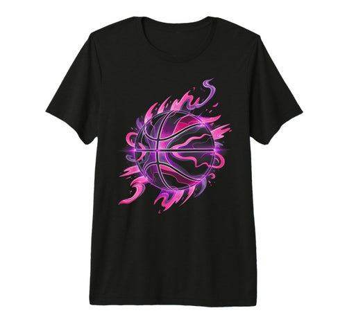 Basketball Ball Fire Basketball Player T-Shirt - Custom Art Print Unisex - T-Shirt, Sweatshirt, Hoodie