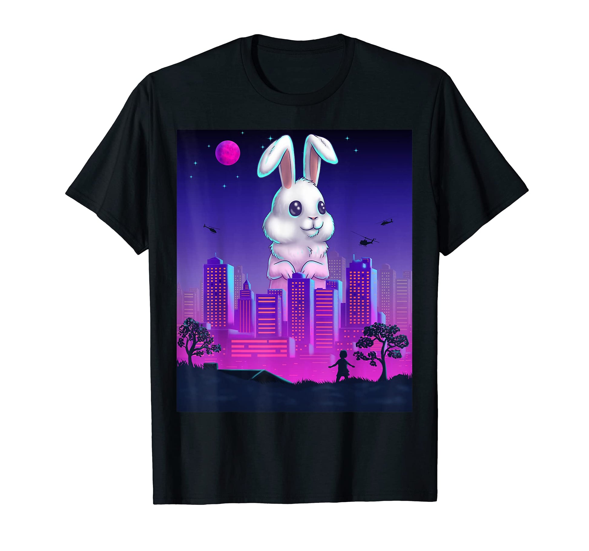 Giant Rabbit Vaporwave Synthwave T-Shirt - Minimalist Print Unisex - T-Shirt, Sweatshirt, Hoodie