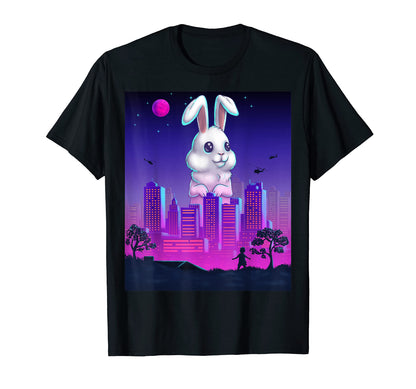 Giant Rabbit Vaporwave Synthwave T-Shirt - Minimalist Print Unisex - T-Shirt, Sweatshirt, Hoodie
