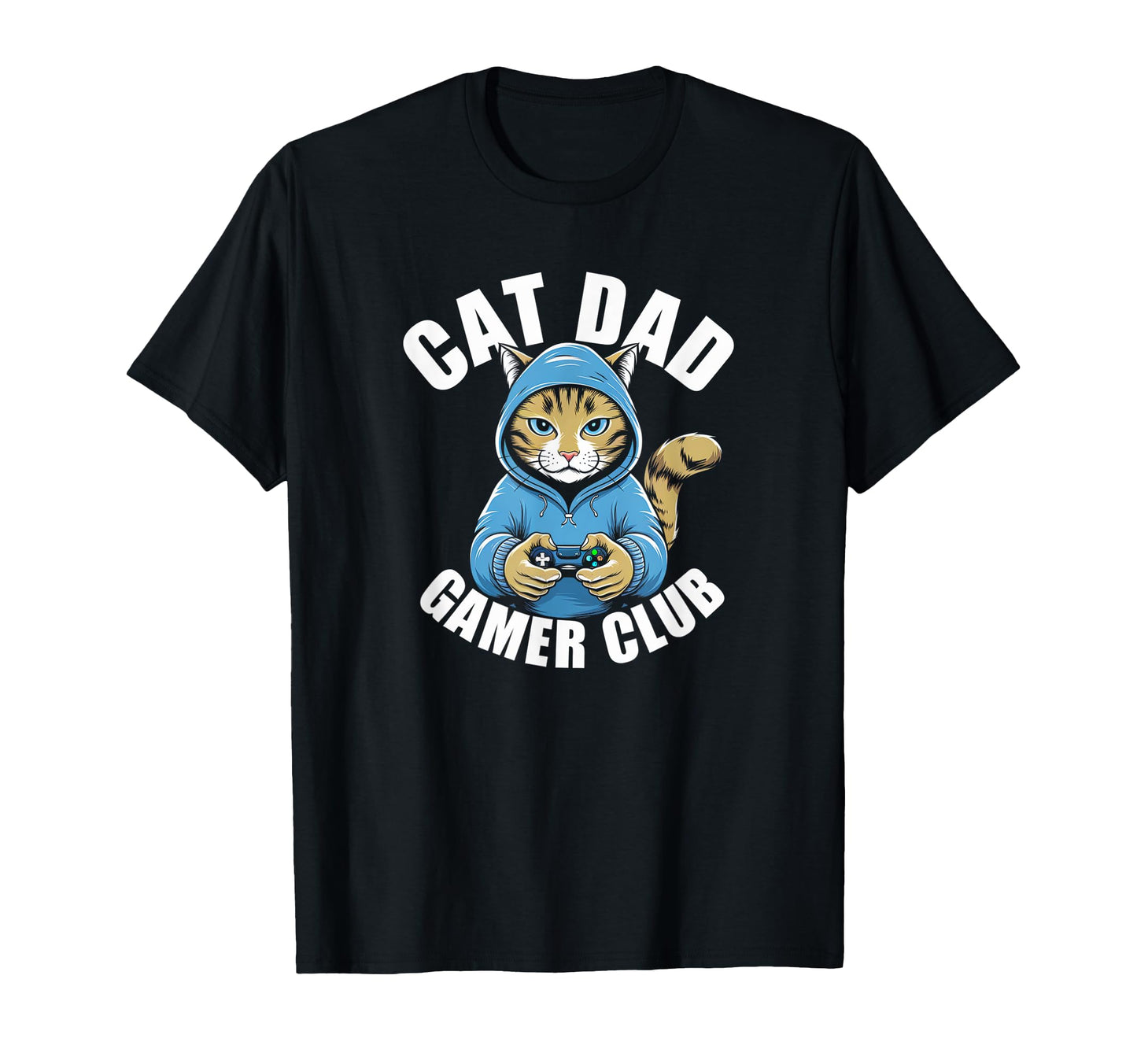 Cat Dad Gamer Club Cat Lover Fathers Day T-Shirt - Custom Art Print Unisex - T-Shirt, Sweatshirt, Hoodie