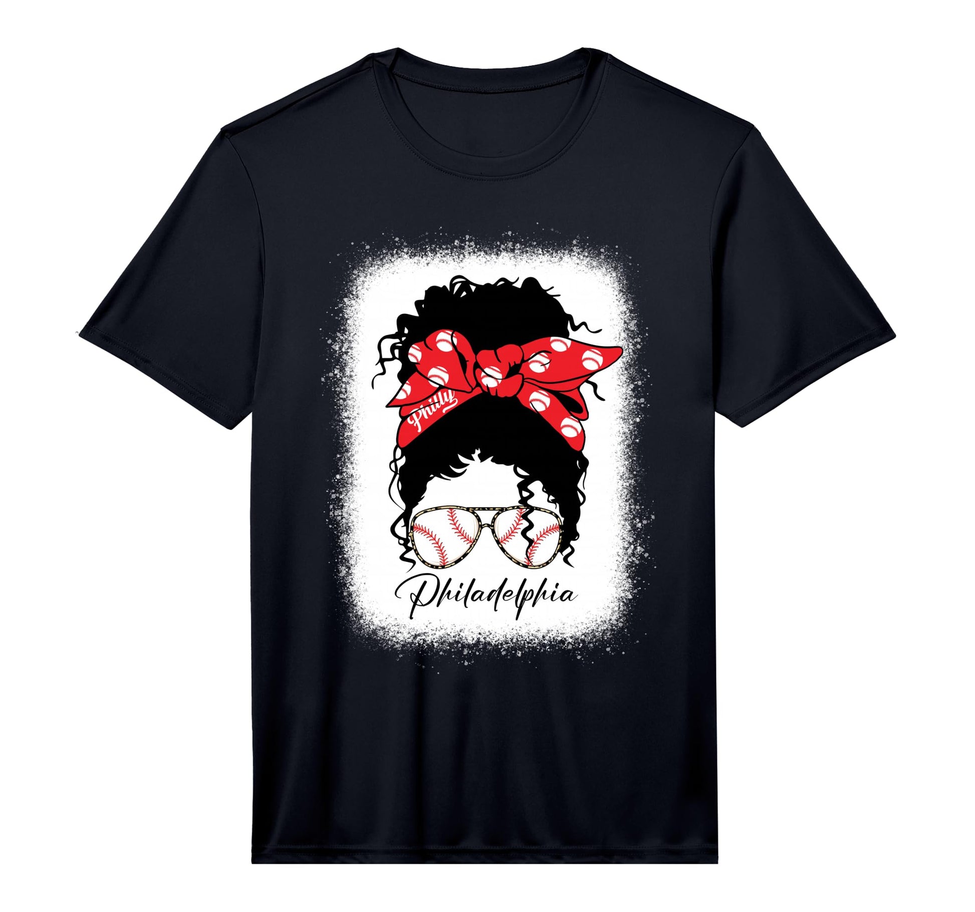 Messy Bun Bleached Baseball Fan T-Shirt - Casual Everyday Wear Unisex - T-Shirt, Sweatshirt, Hoodie