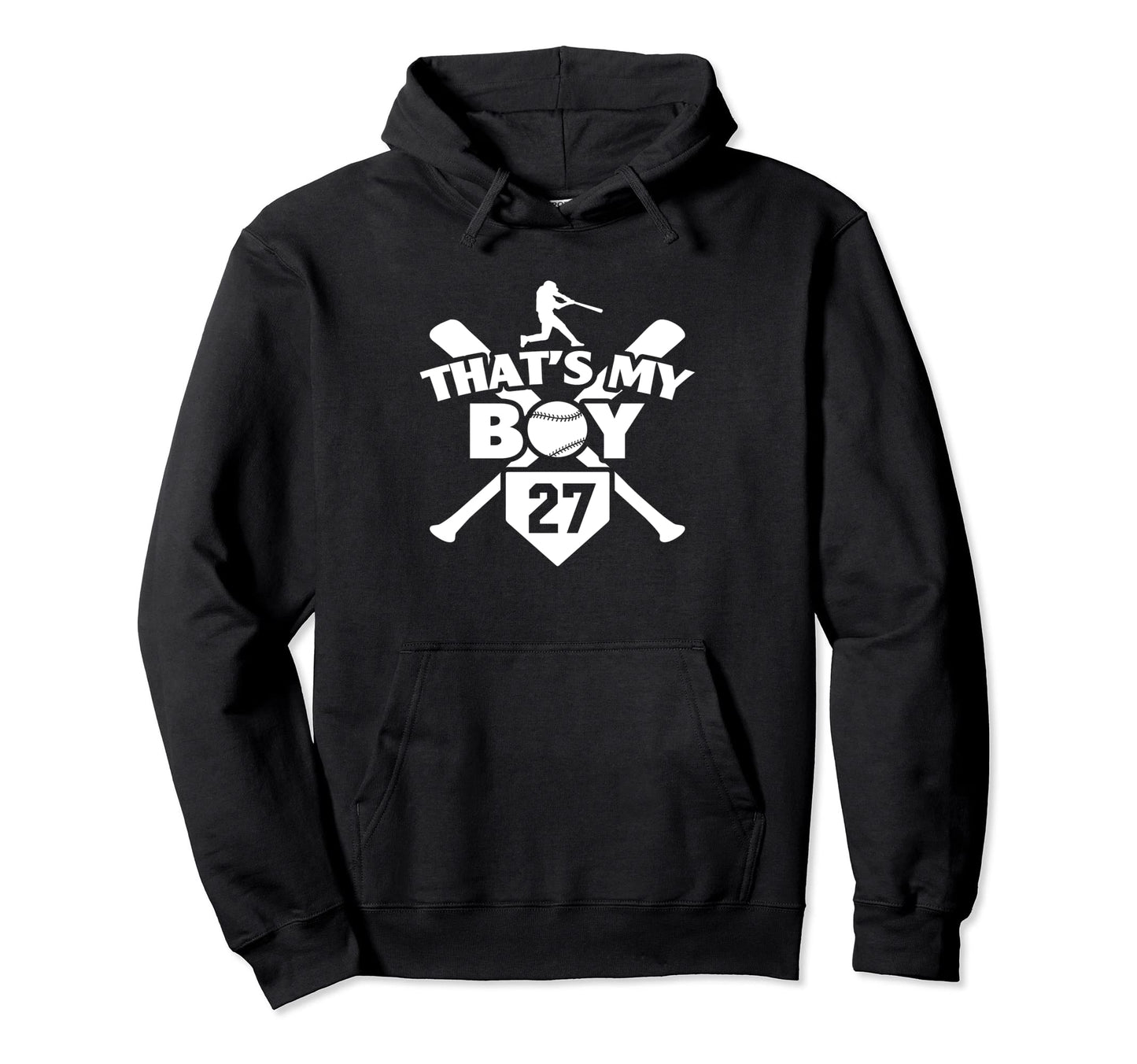 Baseball Mom Dad Thats My 27 Baseball Number Hoodie - Graphic Print Unisex - T-Shirt, Sweatshirt, Hoodie