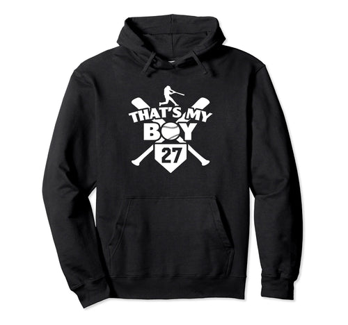 Baseball Mom Dad Thats My 27 Baseball Number Hoodie - Graphic Print Unisex - T-Shirt, Sweatshirt, Hoodie