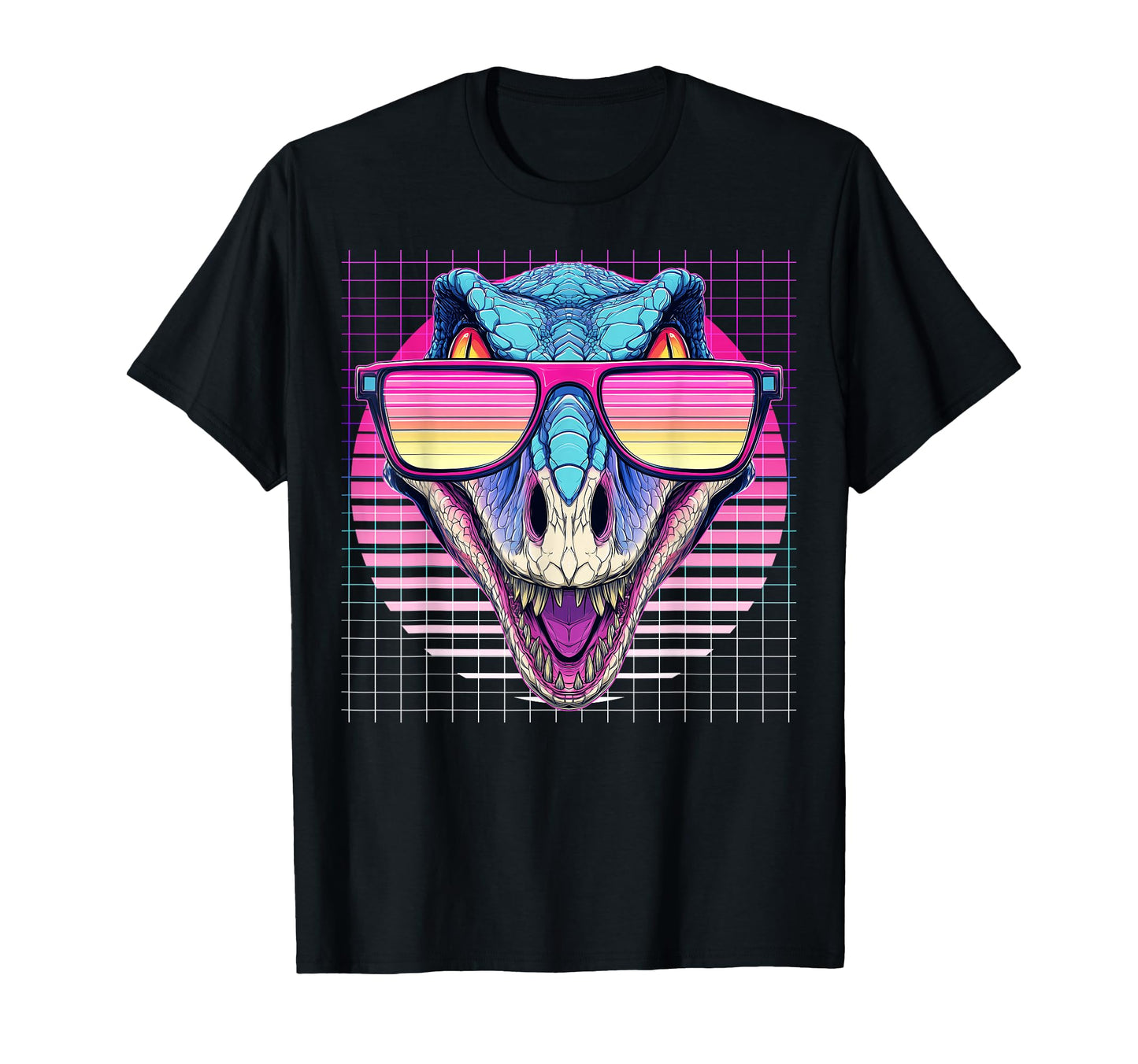 Velociraptor Sunglasses Dinosaur T-Shirt - Minimalist Print Men Women - T-Shirt, Sweatshirt, Hoodie