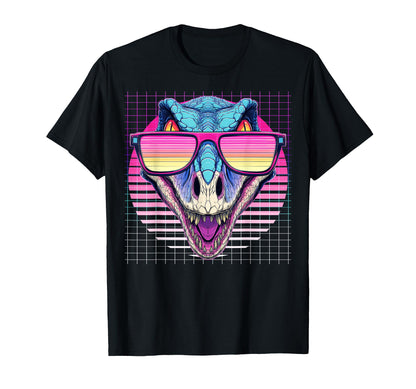 Velociraptor Sunglasses Dinosaur T-Shirt - Minimalist Print Men Women - T-Shirt, Sweatshirt, Hoodie