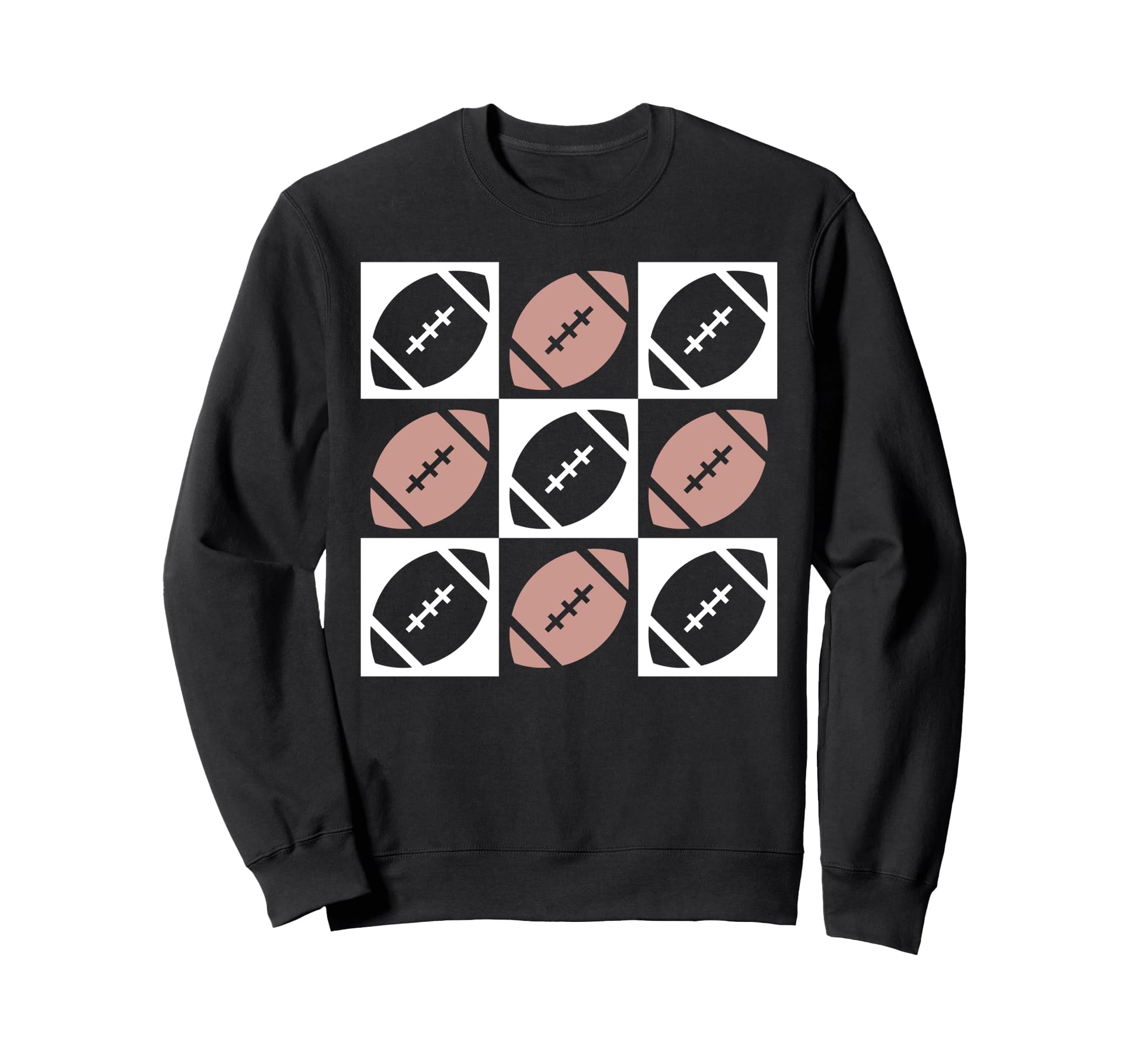 Checkered Football Football Mom Sweatshirt - Minimalist Print for Adults - T-Shirt, Sweatshirt, Hoodie