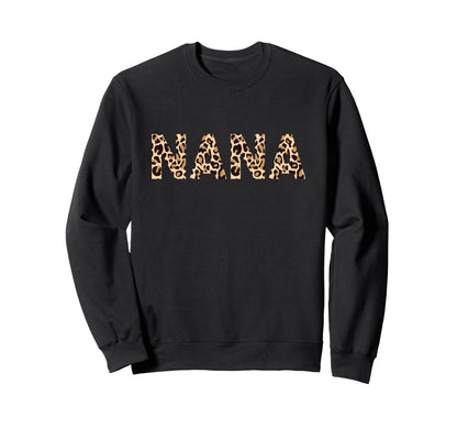Nana Leopard Grandma Mothers Day Sweatshirt - Aesthetic Graphic for Adults - T-Shirt, Sweatshirt, Hoodie