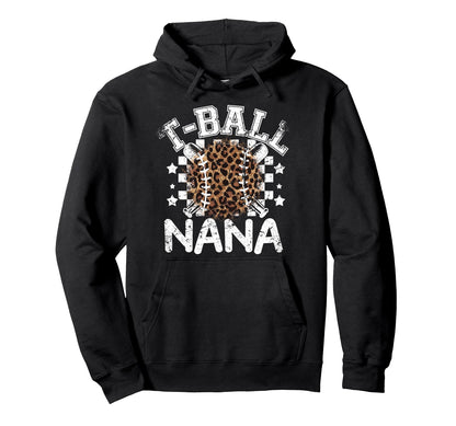 T Ball Teeball Nana Leopard Cheetah Hoodie - Custom Art Print Men Women - T-Shirt, Sweatshirt, Hoodie
