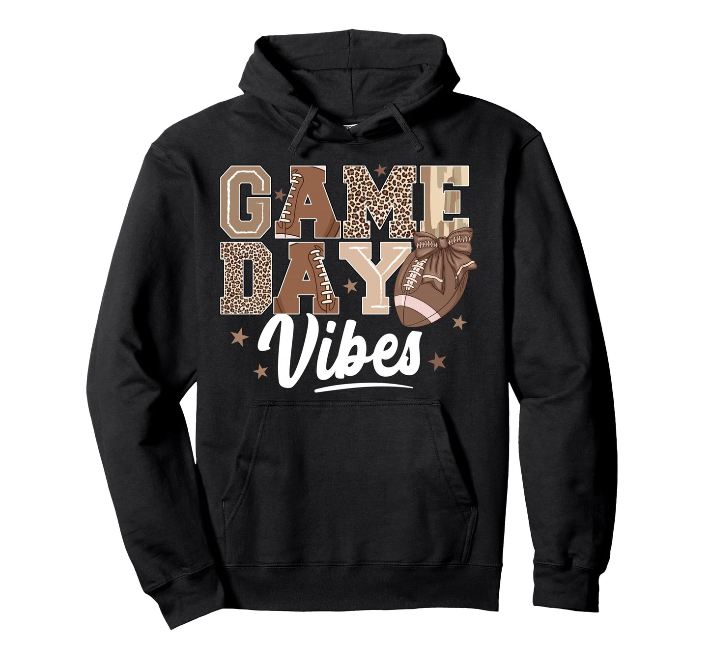 American Football Game Day Vibes Hoodie - Fun Novelty Design for Adults - T-Shirt, Sweatshirt, Hoodie