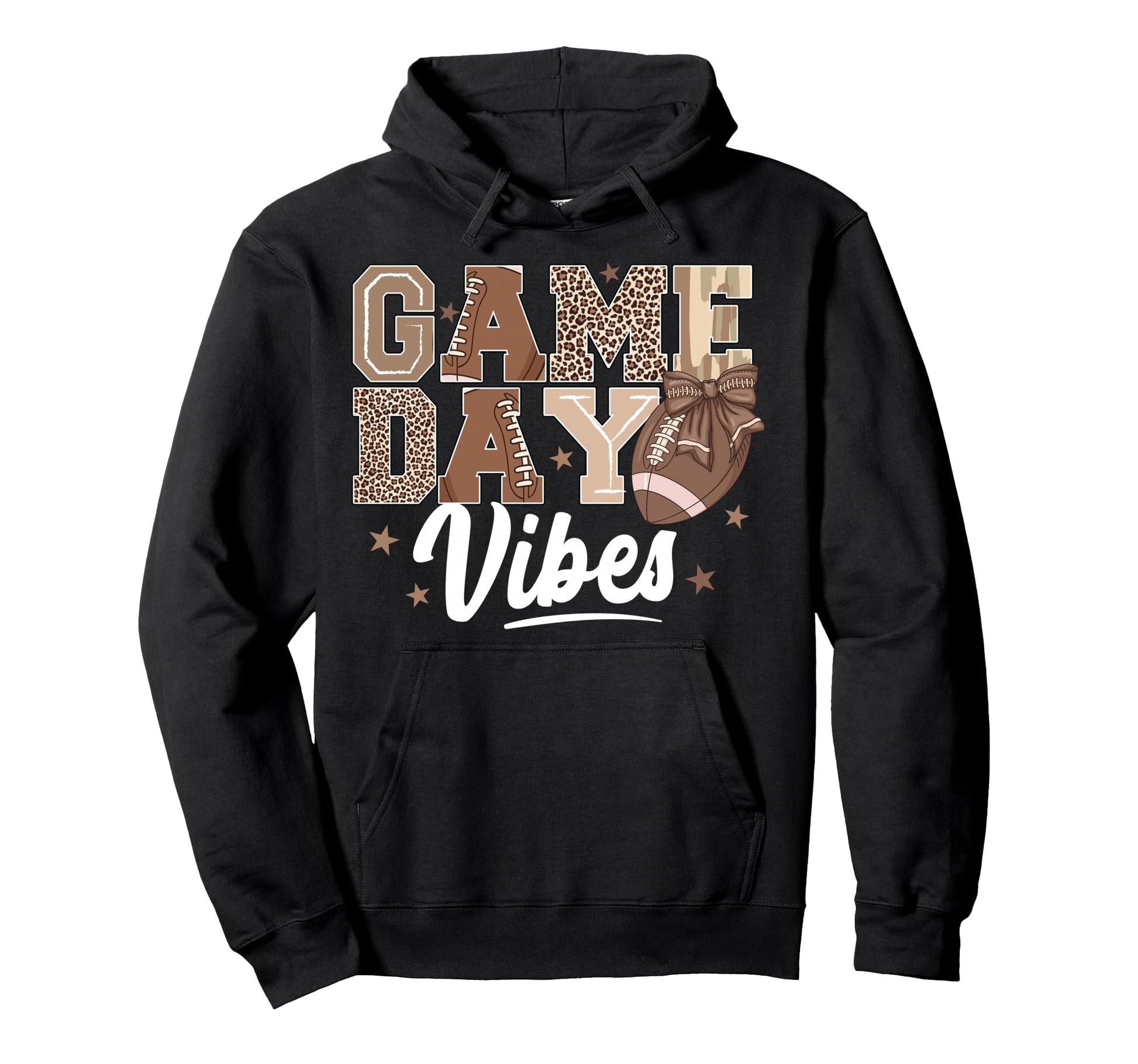American Football Game Day Vibes Hoodie - Fun Novelty Design for Adults - T-Shirt, Sweatshirt, Hoodie