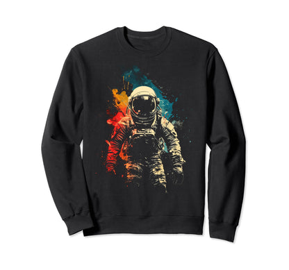 Astronaut Space Distressed 90S Sweatshirt - Fun Novelty Design Unisex - T-Shirt, Sweatshirt, Hoodie