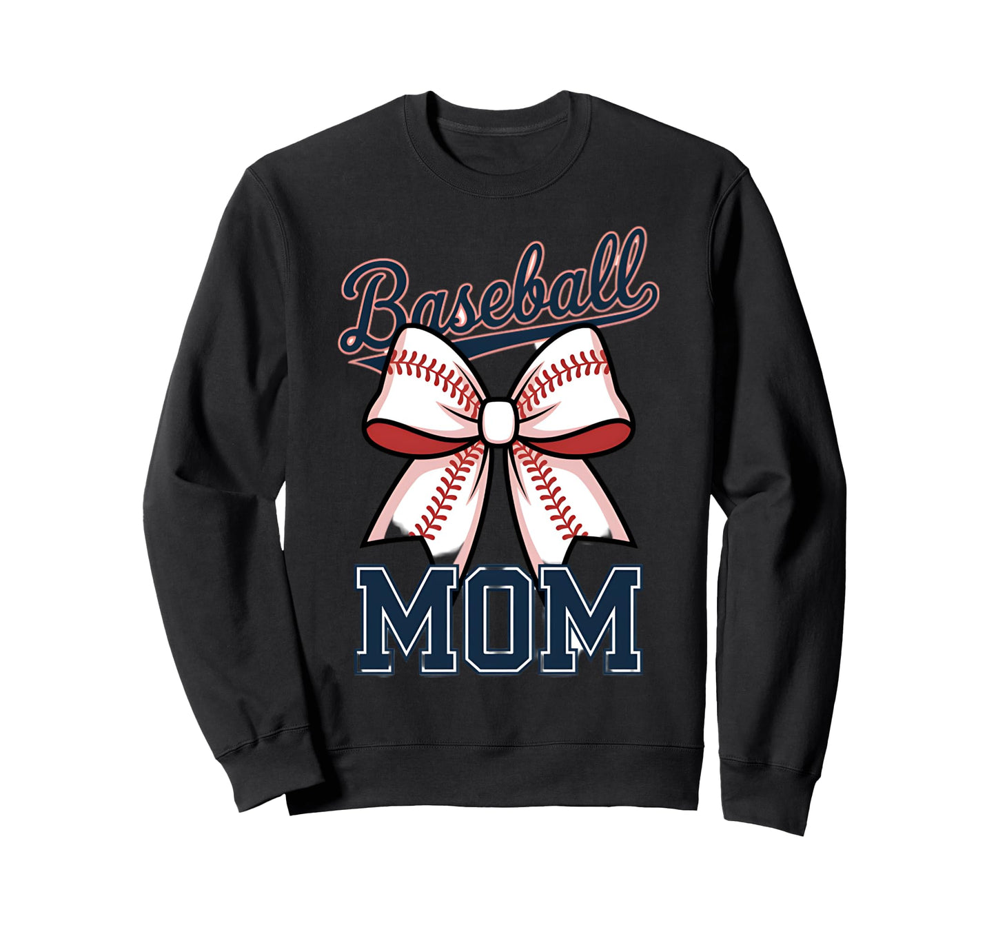 Baseball Mom Coquette Bow Sweatshirt - Aesthetic Graphic for Adults - T-Shirt, Sweatshirt, Hoodie