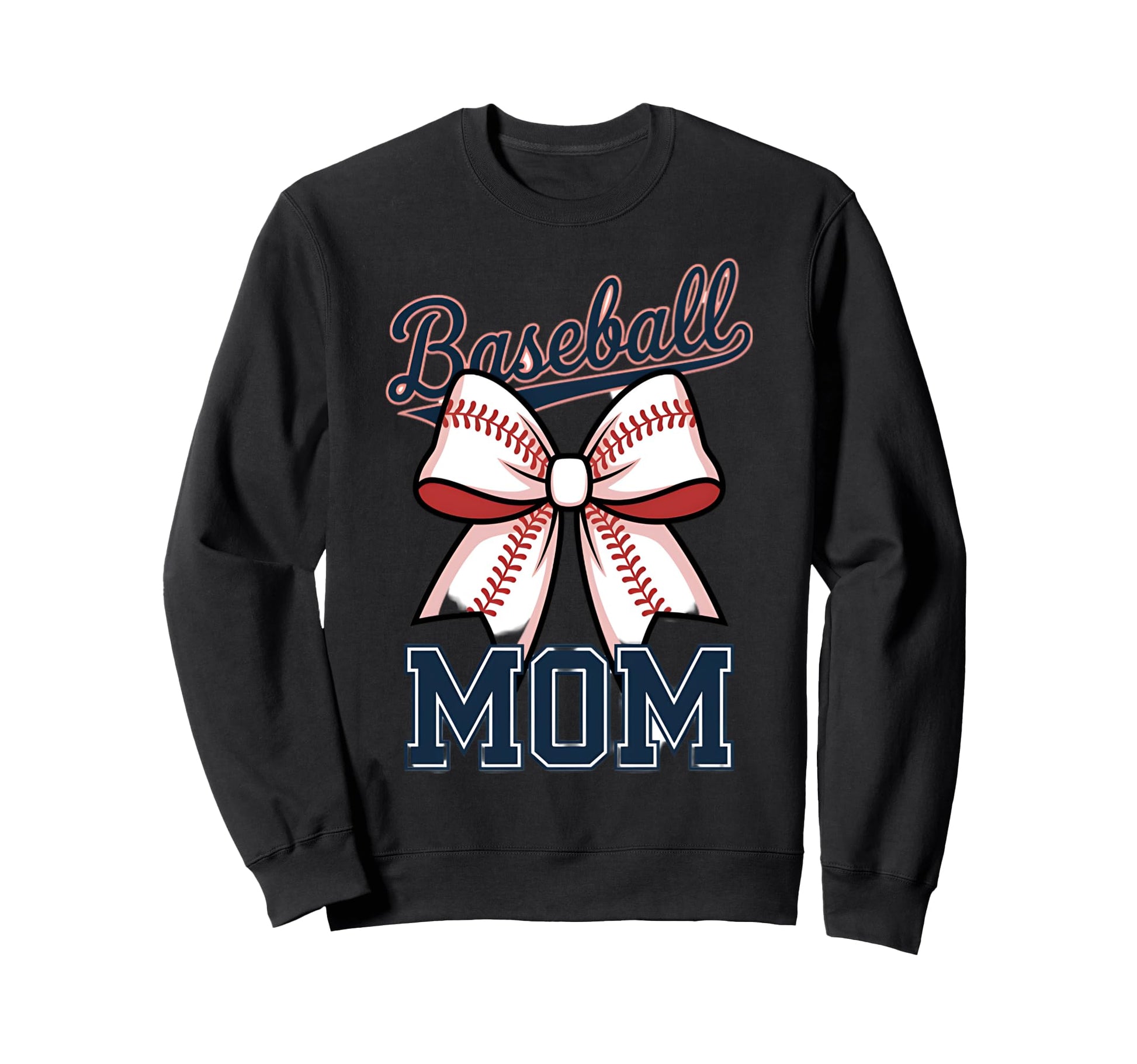 Baseball Mom Coquette Bow Sweatshirt - Aesthetic Graphic for Adults - T-Shirt, Sweatshirt, Hoodie