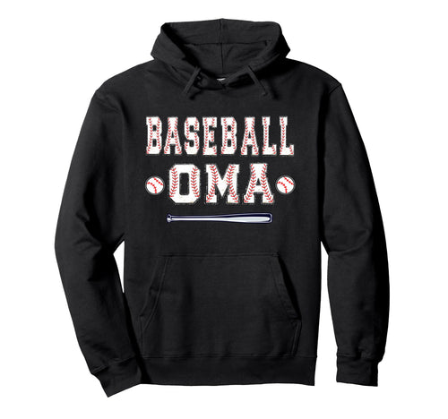Baseball Player Oma Grandma Hoodie - Trendy Graphic Men Women - T-Shirt, Sweatshirt, Hoodie