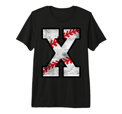 Distressed Baseball Letter X Tri Blend T-Shirt - Trendy Graphic for Adults - T-Shirt, Sweatshirt, Hoodie