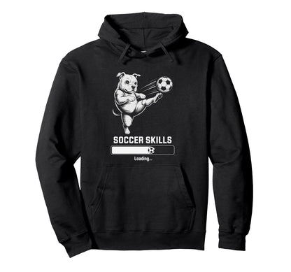 Soccer Pug Skills Loading Dog Score Hoodie - Custom Art Print for Adults - T-Shirt, Sweatshirt, Hoodie