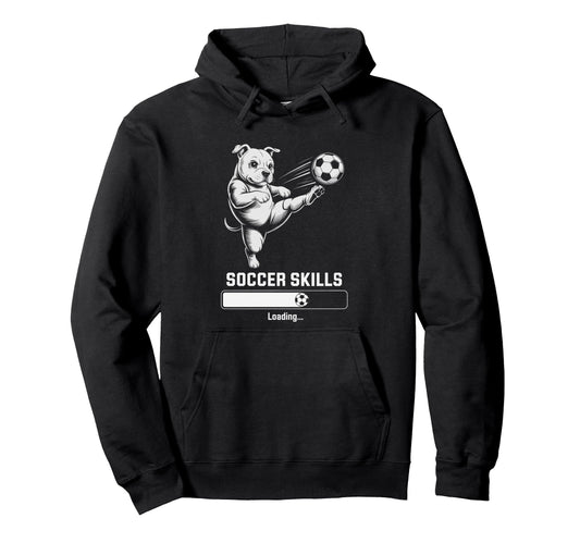 Soccer Pug Skills Loading Dog Score Hoodie - Custom Art Print for Adults - T-Shirt, Sweatshirt, Hoodie