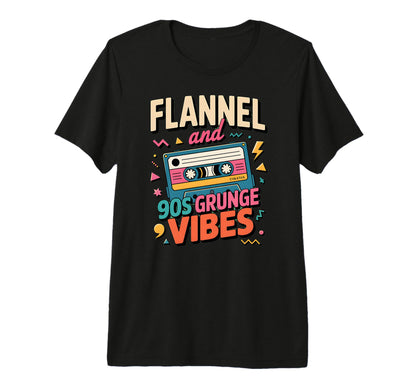 Flannel 90S Grunge Vibes Cassette Tape T-Shirt - Novelty Apparel Men Women - T-Shirt, Sweatshirt, Hoodie