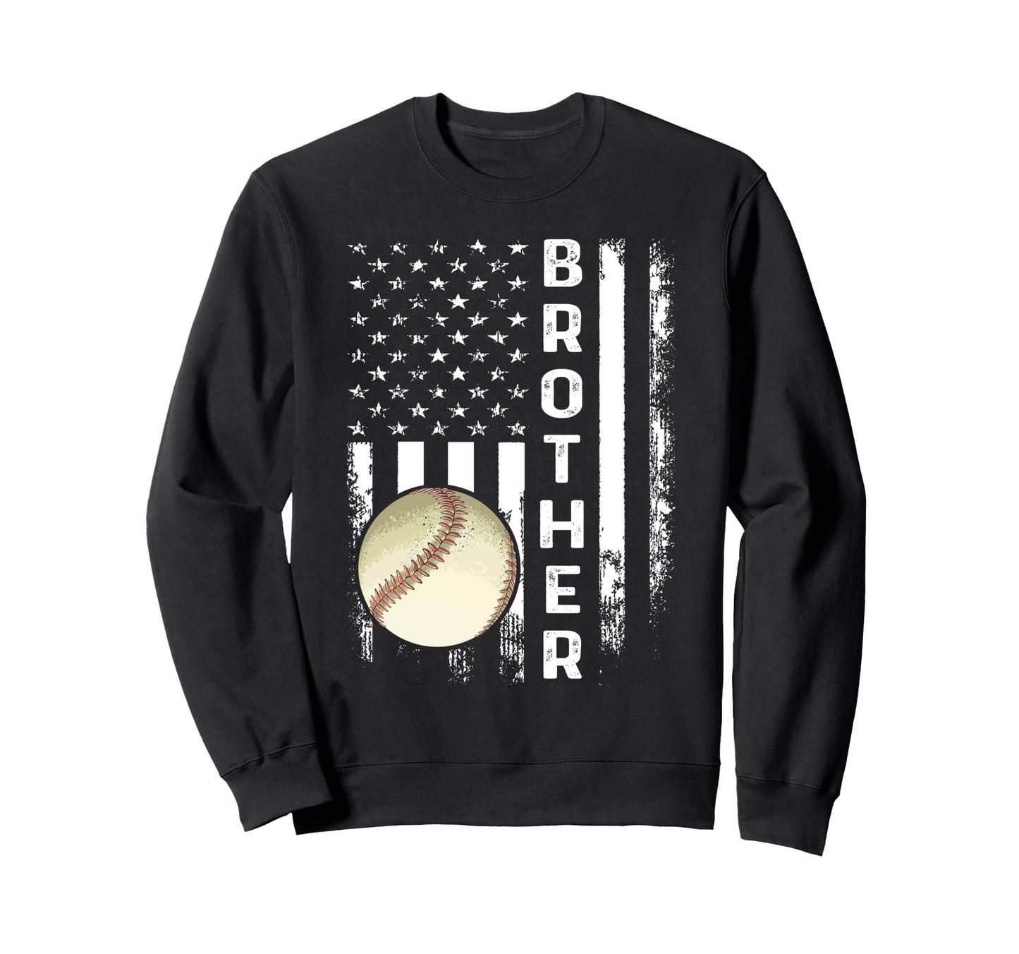 Baseball Brother America Flag Sweatshirt - Graphic Print Unisex - T-Shirt, Sweatshirt, Hoodie