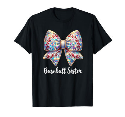 Baseball Sister Coquette Bow Cheer T-Shirt - Aesthetic Graphic Unisex - T-Shirt, Sweatshirt, Hoodie