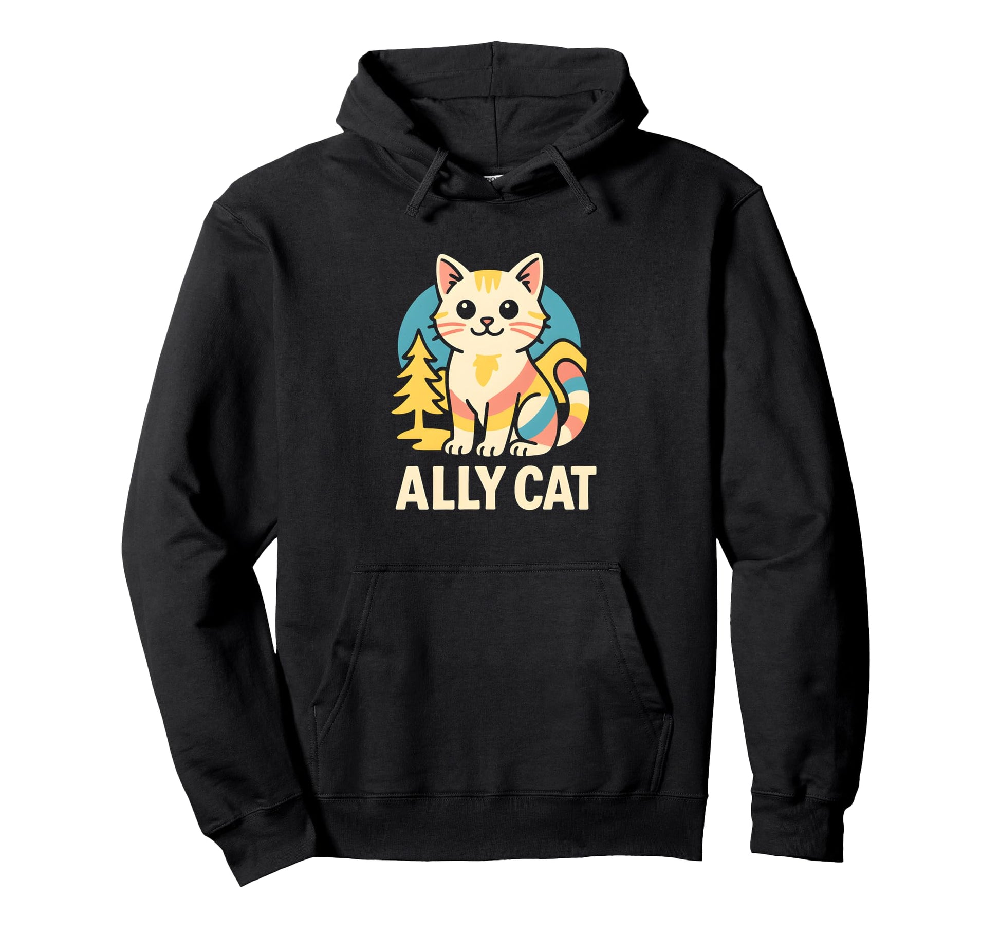 Gay Pride Cat Ally Rainbow Lgbtq Hoodie - Minimalist Print Men Women - T-Shirt, Sweatshirt, Hoodie