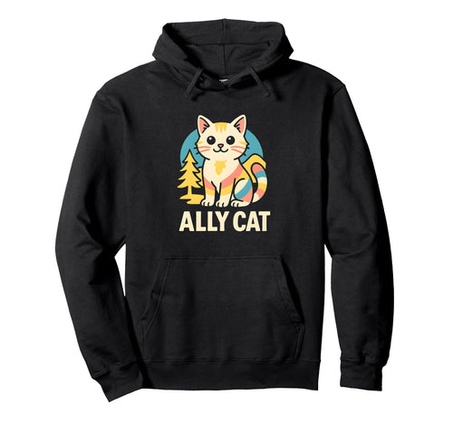 Gay Pride Cat Ally Rainbow Lgbtq Hoodie - Minimalist Print Men Women - T-Shirt, Sweatshirt, Hoodie