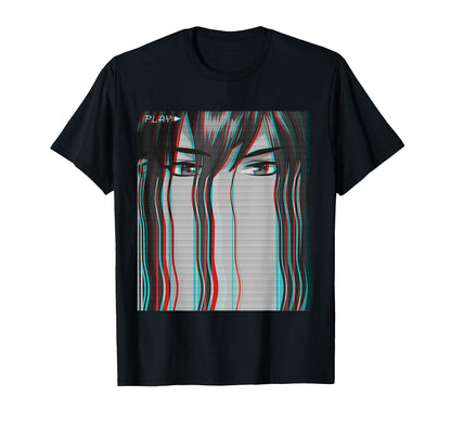 Sad Anime Anime Eyes Alt Indie T-Shirt - Minimalist Print Men Women - T-Shirt, Sweatshirt, Hoodie