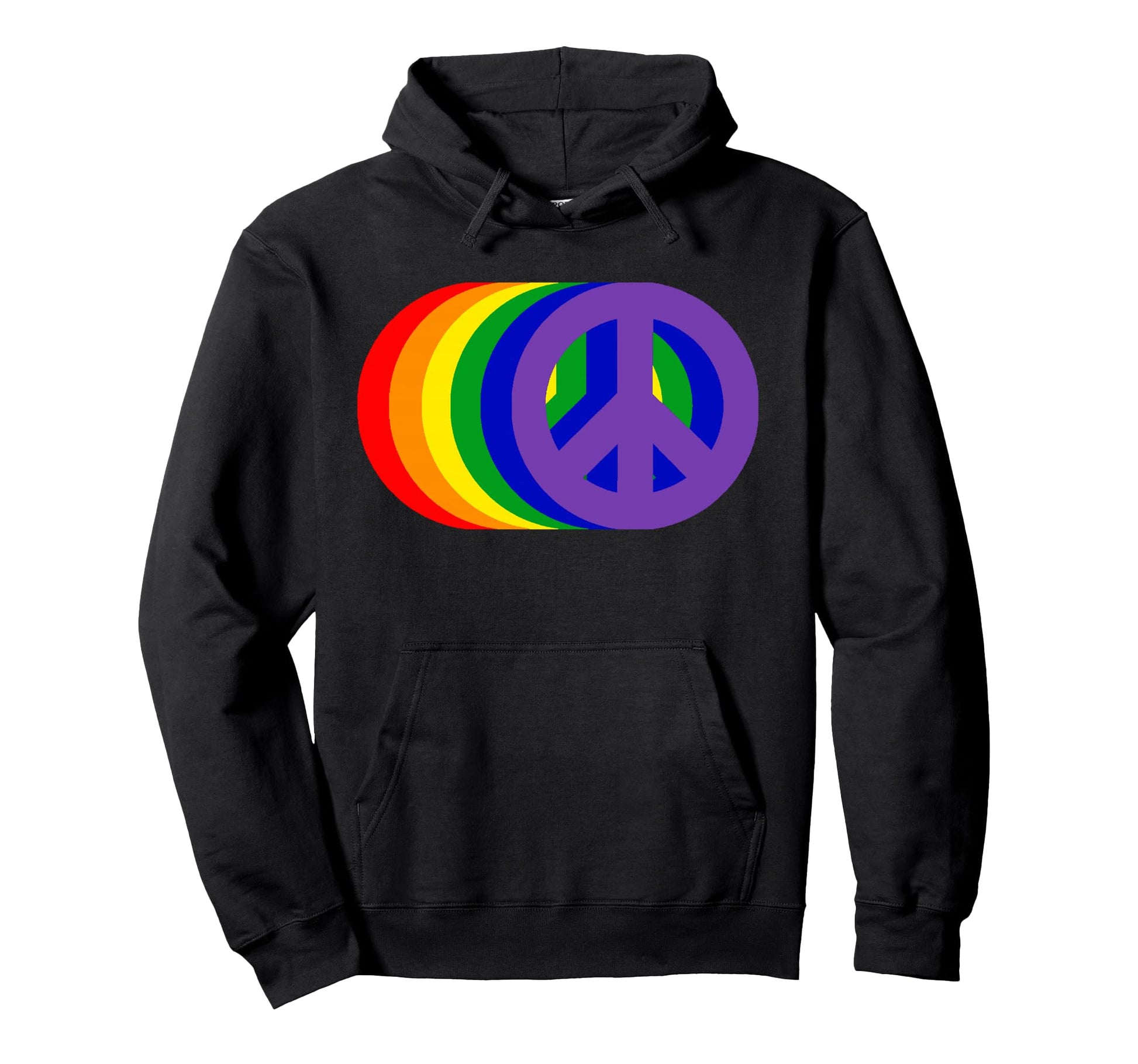 Rainbow Peace Sign 60S 70S Gay Pride Hoodie - Streetwear Style Men Women - T-Shirt, Sweatshirt, Hoodie