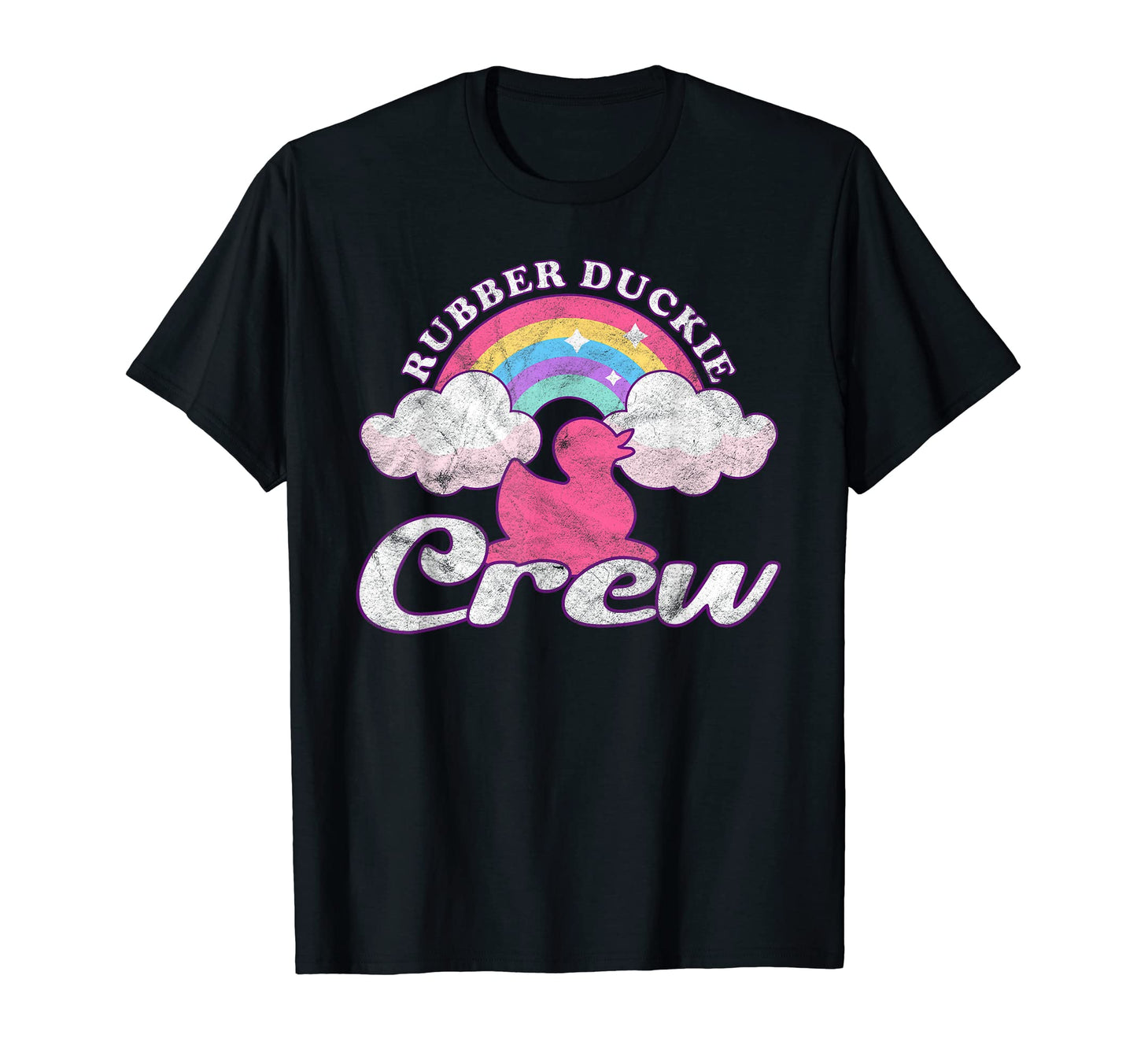Rubber Duckie Crew Rubber Rainbow Duck T-Shirt - Graphic Print for Adults - T-Shirt, Sweatshirt, Hoodie