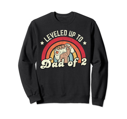 Leveled Up To Dad 2 Daddy Again Sweatshirt - Trendy Graphic for Adults - T-Shirt, Sweatshirt, Hoodie