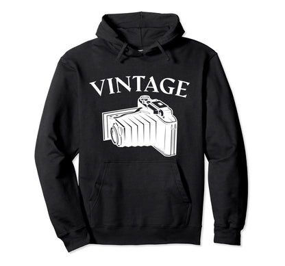 Photography Old Camera Photographer Hoodie - Minimalist Print for Adults - T-Shirt, Sweatshirt, Hoodie