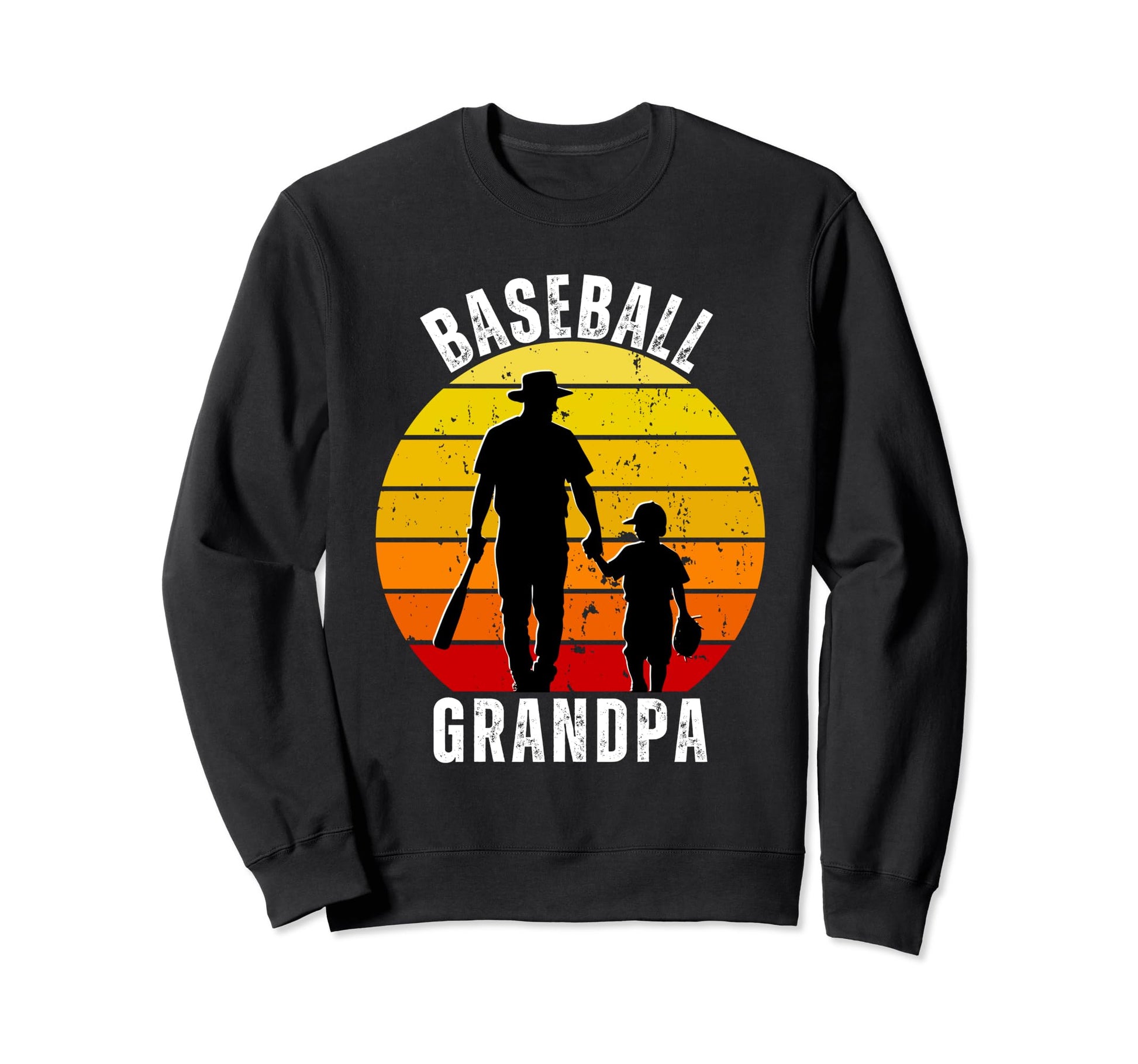 Baseball Grandpa Sunset Holding Sweatshirt - Aesthetic Graphic for Adults - T-Shirt, Sweatshirt, Hoodie
