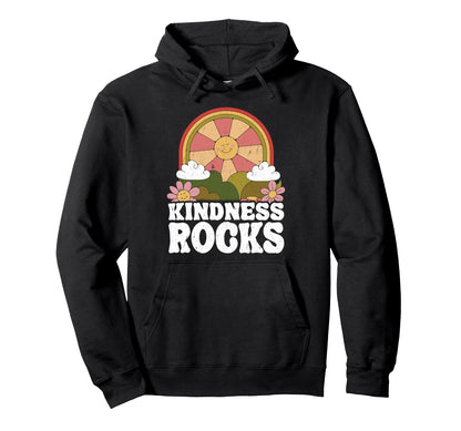 Hippie Teacher Rainbow Kindness Rocks Hoodie - Trendy Graphic Men Women - T-Shirt, Sweatshirt, Hoodie