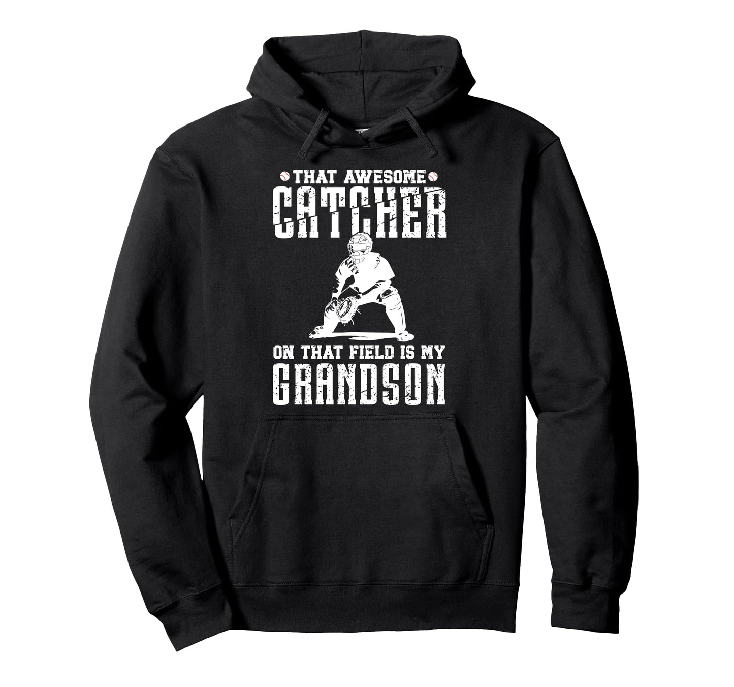 Baseball Catcher Grandpa Proud Hoodie - Minimalist Print Men Women - T-Shirt, Sweatshirt, Hoodie