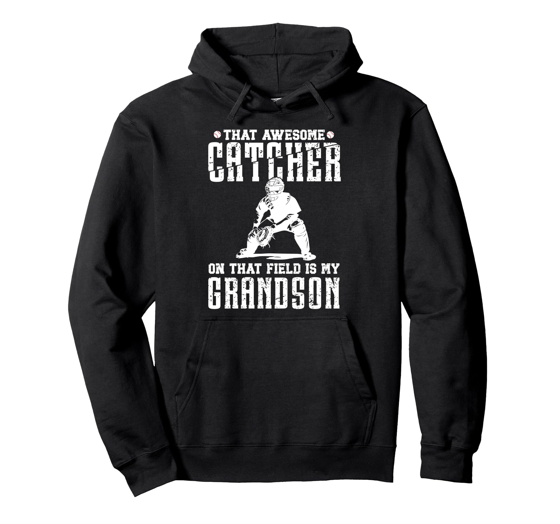 Baseball Catcher Grandpa Proud Hoodie - Minimalist Print Men Women - T-Shirt, Sweatshirt, Hoodie