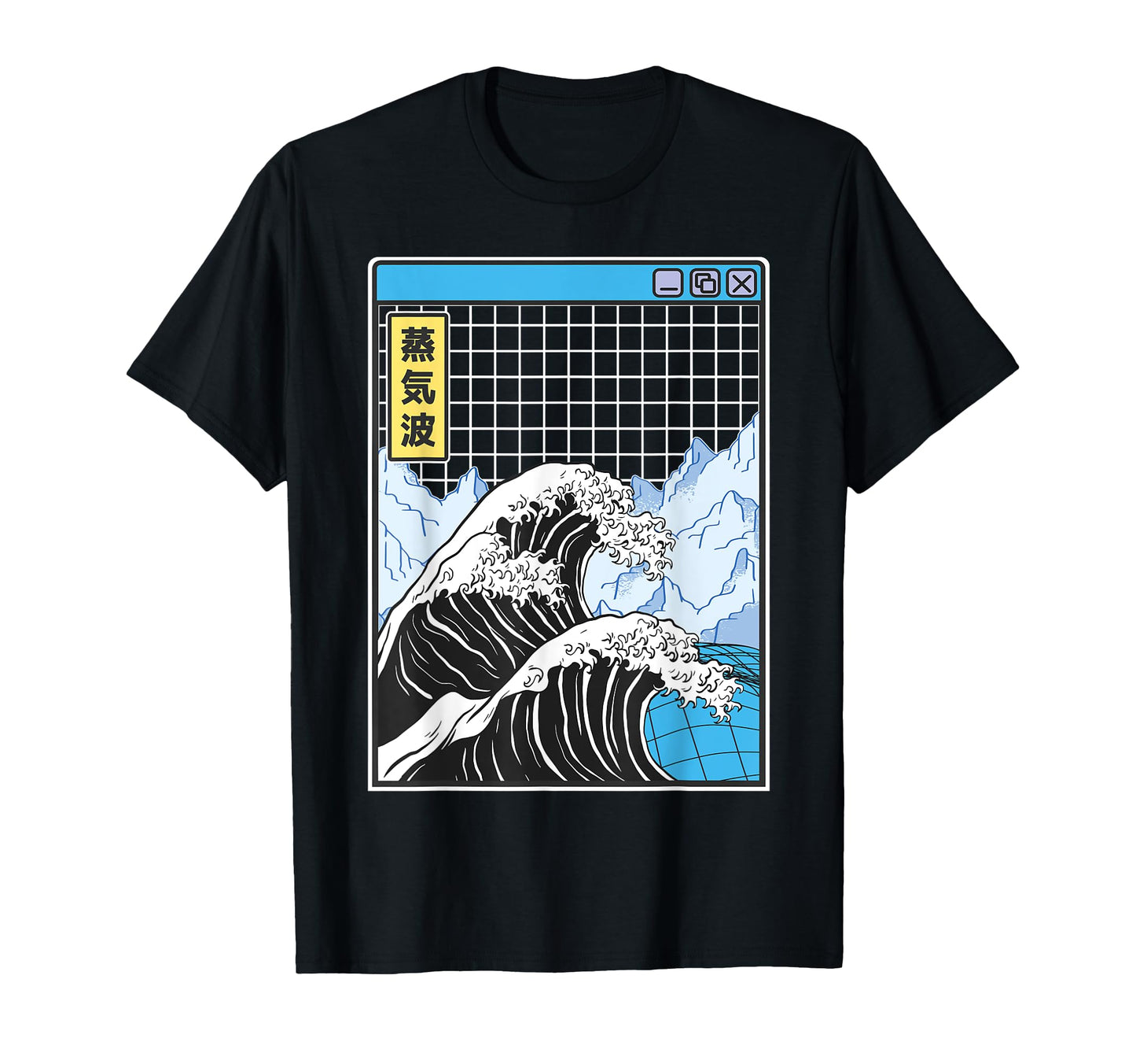 Great Wave Off Kanagawa Grid Kawaii T-Shirt - Unique Graphic Unisex - T-Shirt, Sweatshirt, Hoodie