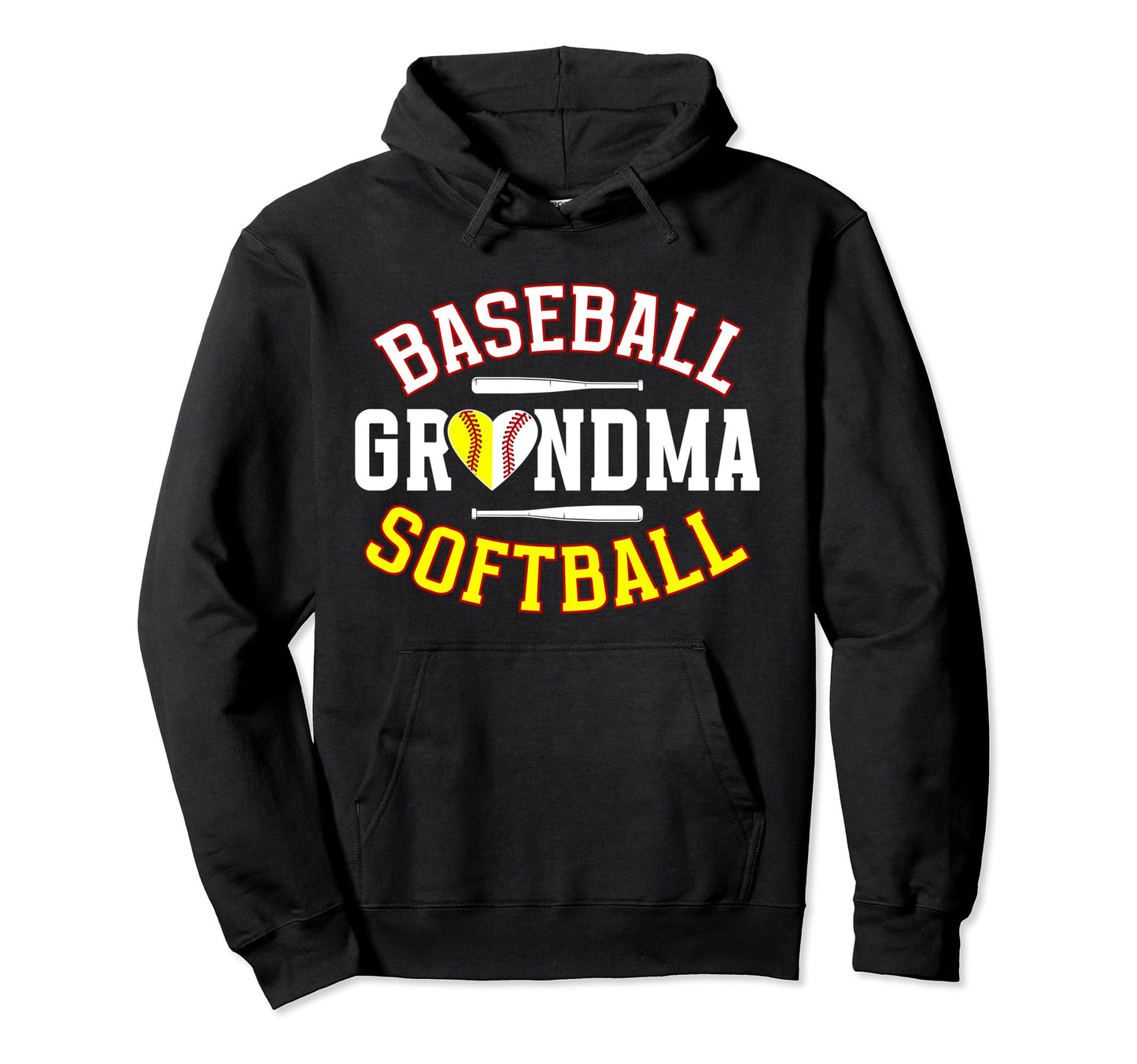 Baseball Softball Grandma Softball Hoodie - Trendy Graphic for Adults - T-Shirt, Sweatshirt, Hoodie