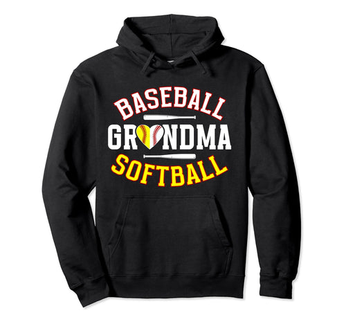 Baseball Softball Grandma Softball Hoodie - Trendy Graphic for Adults - T-Shirt, Sweatshirt, Hoodie