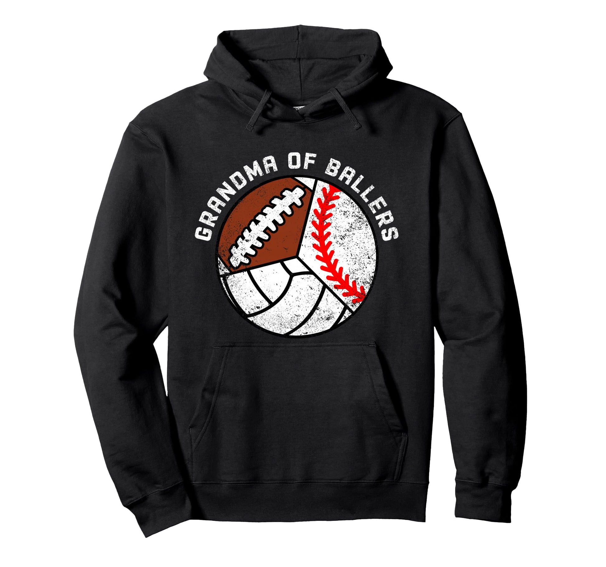 Grandma Ballers Funny Baseball Hoodie - Novelty Apparel Men Women - T-Shirt, Sweatshirt, Hoodie
