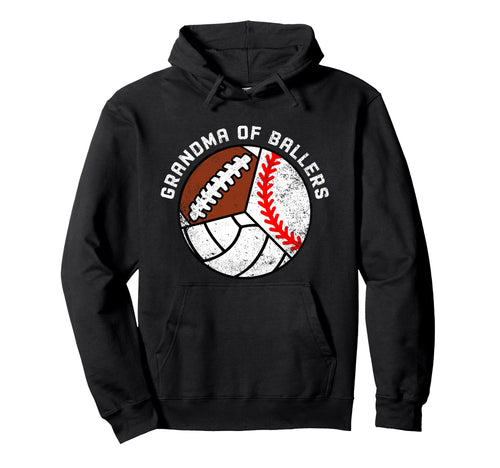 Grandma Ballers Funny Baseball Hoodie - Novelty Apparel Men Women - T-Shirt, Sweatshirt, Hoodie