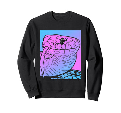 Vaporwave Snake Aesthetic Pastel Sweatshirt - Novelty Apparel for Adults - T-Shirt, Sweatshirt, Hoodie