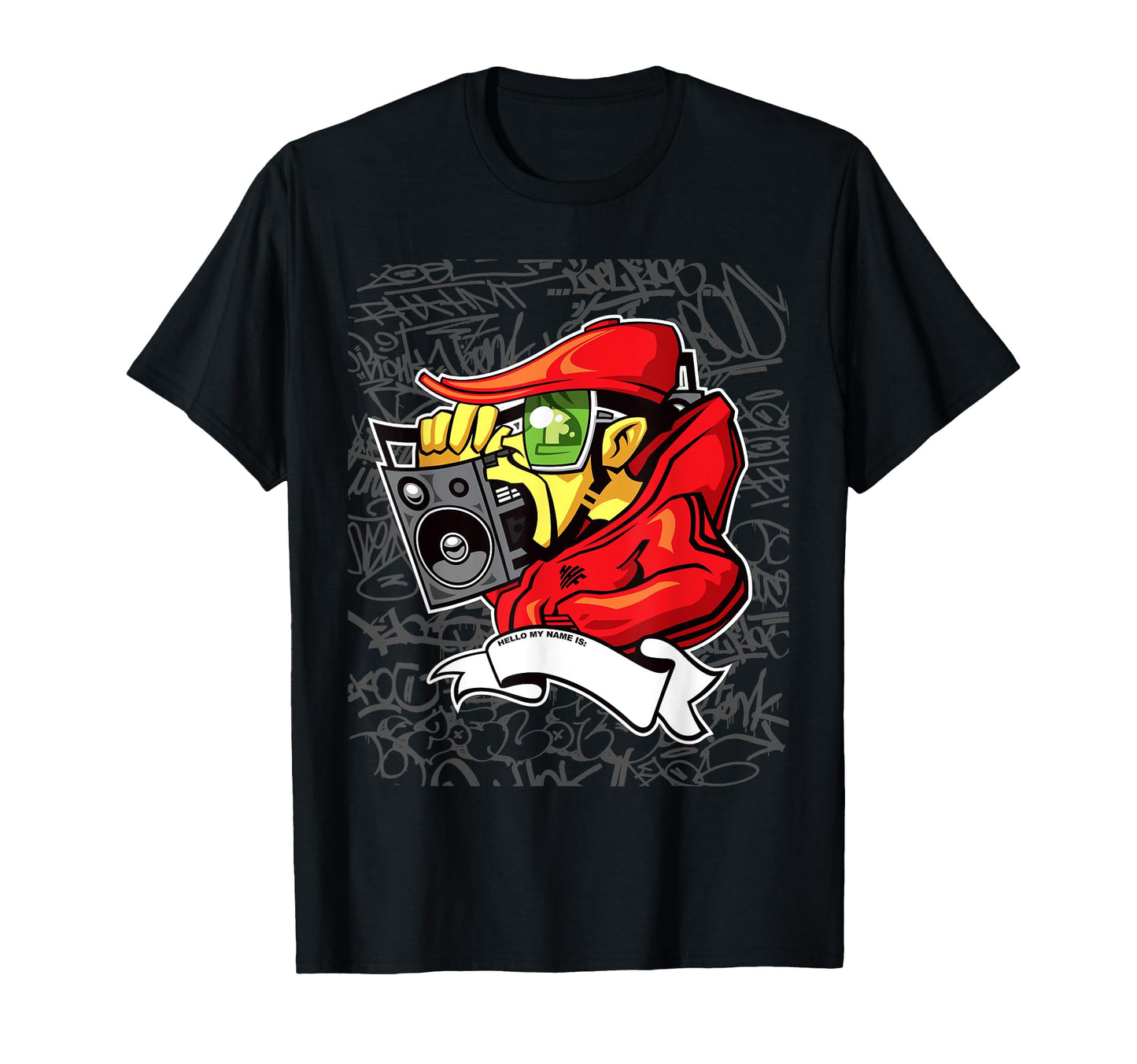 Hip Hop B Graffiti Character Old T-Shirt - Novelty Apparel for Adults - T-Shirt, Sweatshirt, Hoodie