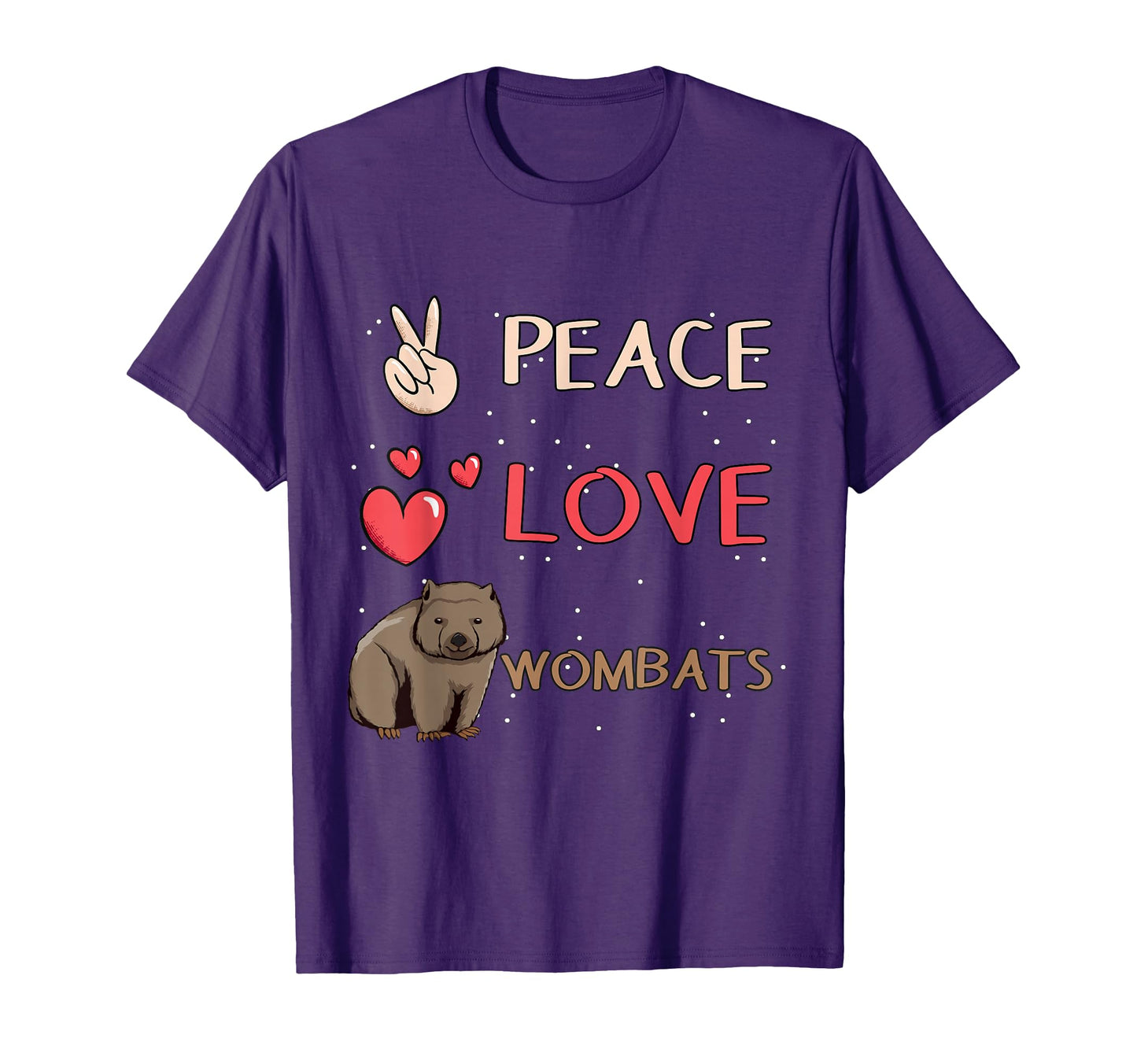 Wombat Australia Peace Love Wombats T-Shirt - Minimalist Print for Adults - T-Shirt, Sweatshirt, Hoodie