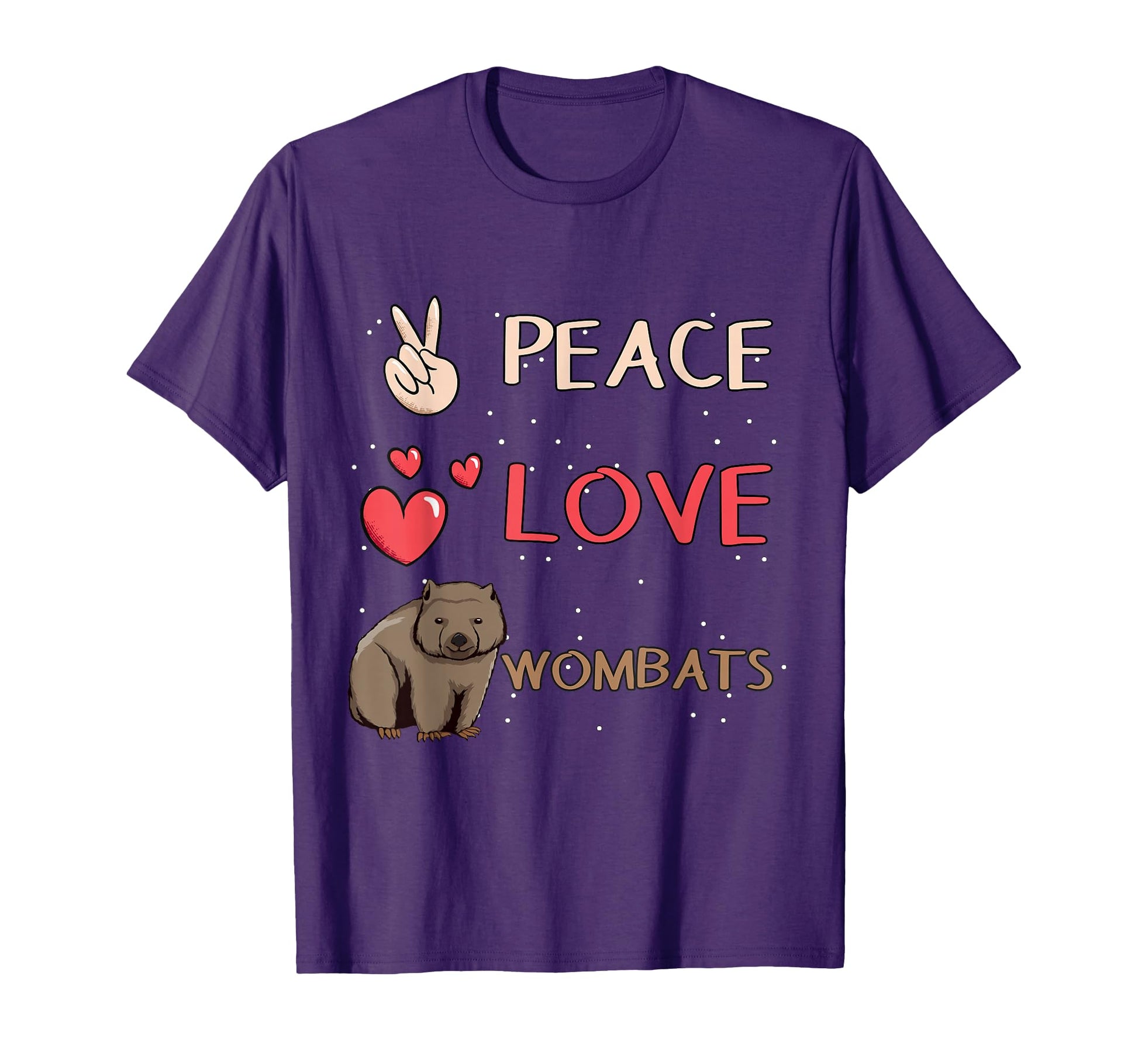 Wombat Australia Peace Love Wombats T-Shirt - Minimalist Print for Adults - T-Shirt, Sweatshirt, Hoodie