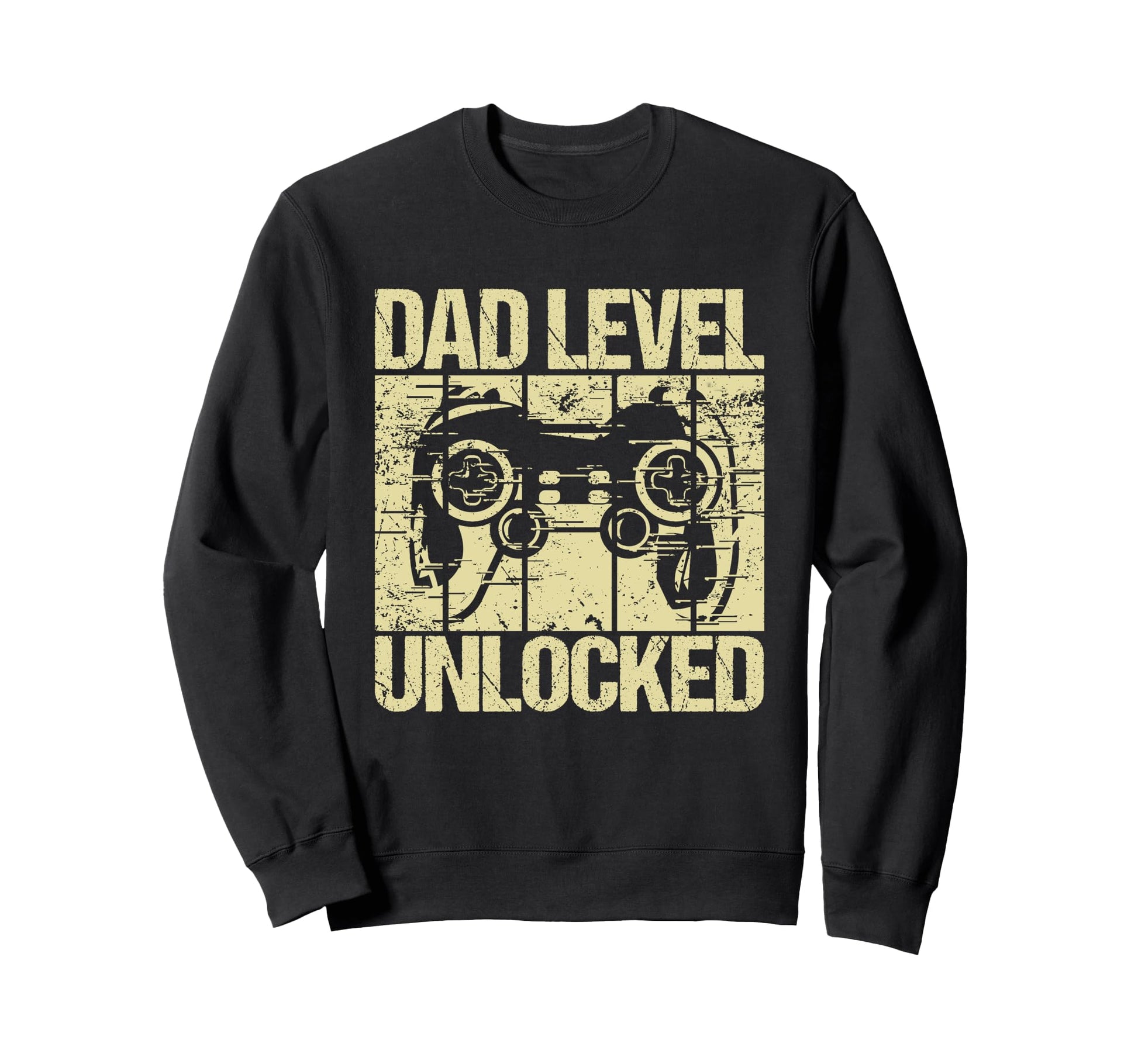 Dad Level Unlocked Gaming Controller Sweatshirt - Aesthetic Graphic Unisex - T-Shirt, Sweatshirt, Hoodie