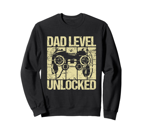 Dad Level Unlocked Gaming Controller Sweatshirt - Aesthetic Graphic Unisex - T-Shirt, Sweatshirt, Hoodie