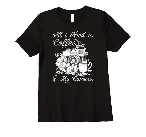 Womens Photographer Coffee Camera T-Shirt - Streetwear Style Men Women - T-Shirt, Sweatshirt, Hoodie