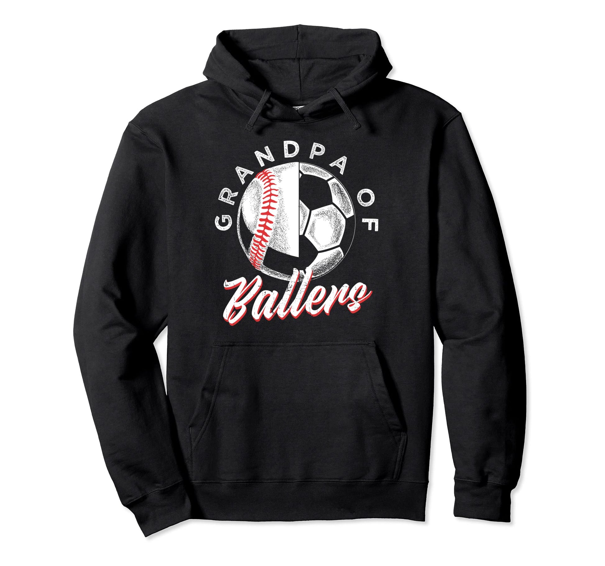 Grandpa Ballers Soccer Baseball Player Hoodie - Fun Novelty Design Unisex - T-Shirt, Sweatshirt, Hoodie